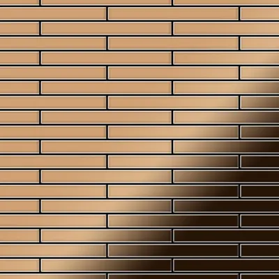 Produktbild von Mosaik Fliese massiv Metall Titan hochglänzend kupfer 1,6mm stark Deedee-Ti-AM