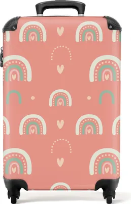 Obrázek produktu pro NoBoringSuitcases.com - Růžový dětský kufr - Vhodný pro rozměry 55x40x20 cm a 55x35x25 cm - dětská víkendová taška - příruční zavazadlo - lehký vozík na kolečkách - malá cestovní taška - pevný kufr na kolečkách - kufr na kolečkách - dětský dívčí vozík - kufr dětské příruční zavazadlo kufr 55x35x20 cm, 36L,