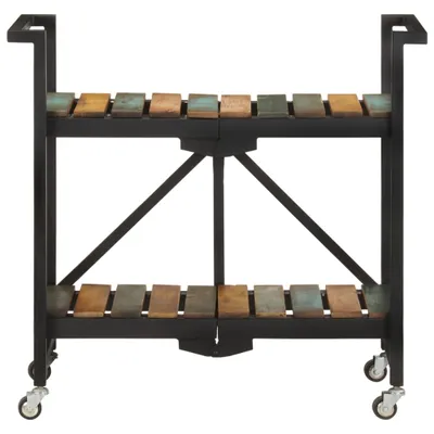 Image de vidaXL Chariot de cuisine 87x36x81 cm Vieux bois massif