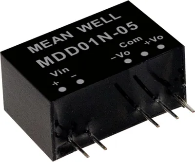 Produktbild von MEANWELL MDD01N-12, DC DC-Wandler, 24:12V 42mA 1W
