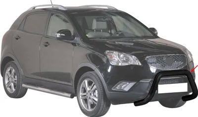 Image de Pare-buffle Avant pour SsangYong Korando 2011-2019 76 mm en Acier Noir