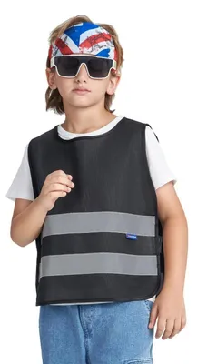 Immagine prodotto di Gilet di sicurezza per bambini, colore nero, taglia 10-14 anni