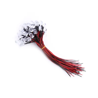 Image de 50pcs,précâblé,DC 9-12V,Water Clear,Diodes LED,diode électroluminescente