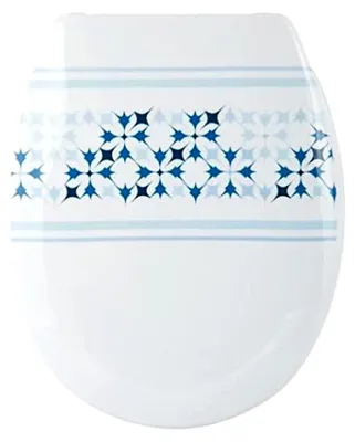 Produktbild von Abnehmbarer WC-Sitz mit Absenkautomatik und Schnellbefestigung, Toilettensitz "Malta" in Blau und Weiß