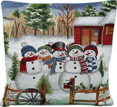 Produktbild von Kissenhülle 40 x 40 cm Dekokissen Schneemänner Winter Sofakissen 40 x 40 cm Kissenhülle