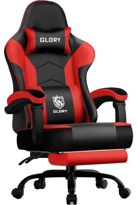 Zdjęcie produktu dla Krzesło gamingowe, ergonomiczna konstrukcja, regulowane nachylenie, czerwone