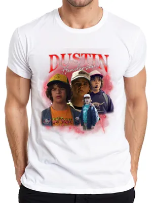 Produktbild von Dustin Henderson Stranger Fan Geschenk Retro 80er Vintage Hawkins Herren T-Shirt, Weiß, M