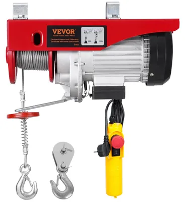 Productafbeelding van VEVOR Elektrische katrol, 1760 lbs, 230 V, elektrische lier met bedrade afstandsbediening van 14 voet, hefhoogte van 40 voet met enkel kabel, eenvoudige/dubbele bevestigingsogen, noodstop, hijssysteem