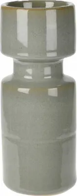 Image de Bougeoir en verre gris 8x21cm
