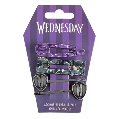 Zdjęcie produktu dla Akcesoria do włosów Wednesday 4-pack Purple & Black