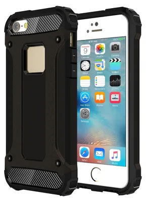 Produktbild von Mobigear Outdoor Schutzhülle für iPhone 5, Hartschalen-Rückseite, stoßfest - Schwarz
