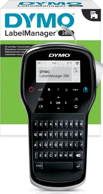 Produktbild von DYMO LabelManager ™ 280 QWERTY, QWERTY, D1, Wärmeübertragung, 180 x 180 DPI, 15 mm/sek, Verkabelt & Kabellos