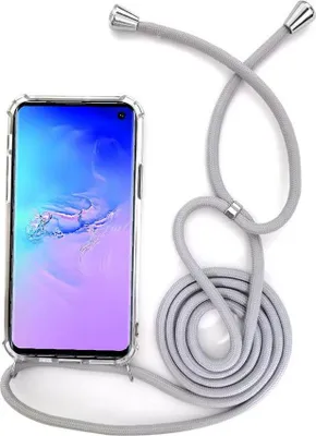 Obrázok produktu pre Puzdro na mobil s remienkom, retiazkou alebo šnúrkou na nosenie cez rameno / Puzdro na nosenie cez rameno pre rôzne modely Samsung Galaxy, vrátane Samsung Galaxy S23, v šedej alebo striebornej farbe