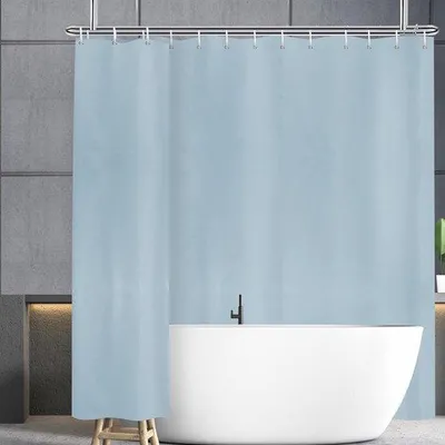 Immagine prodotto di Tenda da bagno in tessuto, blu nebbia, idrorepellente, 240x200 cm, grigio-blu, bagno, vasca da bagno