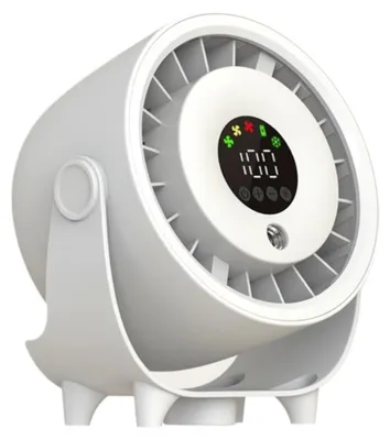 Produktbild von Zimilo Luftkühler mit Sprühnebel und Wandhalterung, 100 Stufen, Wassertank, Touch Bedienung, 3600mAh Ventilator mit Befeuchtung, Weiß