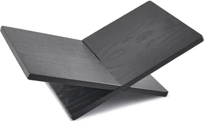 Produktbild von Schwarzer Eichenholz Buchständer - Massives Holz Kreuzrahmen für Display