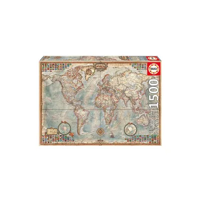 Obrázok produktu pre Educa Political Map of The World, 1500 kusov, Mapy, 12 rok / roky