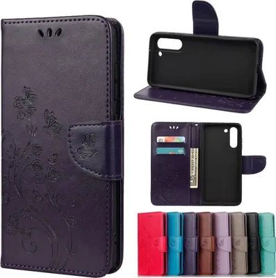 Immagine prodotto di Custodia König Design compatibile con Samsung Galaxy S21 FE, realizzata in ecopelle, di colore viola intenso