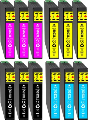 Produktbild von 12er Sparpack Druckerpatronen ersetzt Epson 502XL (502) für WF-2860 WF-2865 WF2880 XP-5100 XP-5105 XP-5150 XP-5155