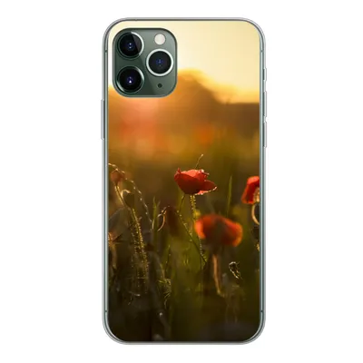 Produktbild von MuchoWow® Handyhülle Schutzhülle Hülle für iPhone 11 Pro Mohn - Sonnenuntergang - Gold Silikon Softcase Handy Hülle - Handy