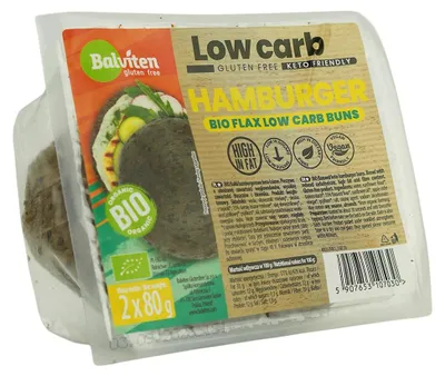 BUŁKI HAMBURGEROWE LNIANE KETO BEZGLUTENOWE BIO (2 szt.) 160 g - BALVITEN