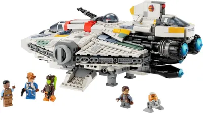 Produktbild von LEGO 75357 Star Wars Ghost & Phantom II Set mit 2 aus Bausteinen gebauten Ahsoka-Fahrzeugen, baubares Raumschiff-Spielzeug mit 5 Charakteren, darunter Jacen Syndulla und einer Chopper-Droidenfigur