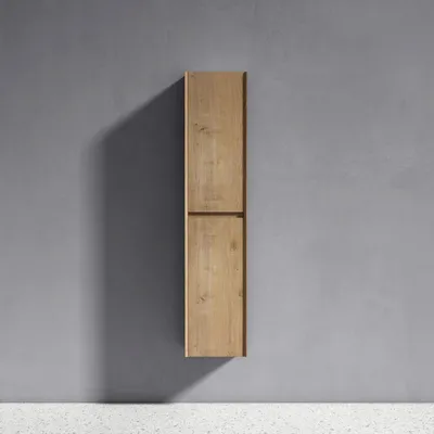 Produktbild von Seitenschrank Badschrank Schmal Hochschrank Badezimmer Hängend Regal BHT ca: 35x30x160cm Midischrank in Kerneiche Rimo