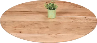 Produktbild von Tischplatte Schweizer Kante Akazie naturfarben 80 cm rund Brasilia