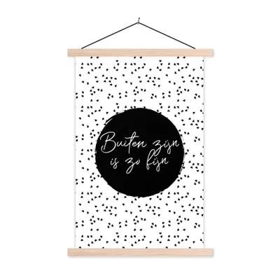 Produktbild von MuchoWow® Textilposter Draußen sein ist so schön - Text - Garten - Zitate 120x180 cm mit holzfarbenen Rahmen - Textil-Plakat