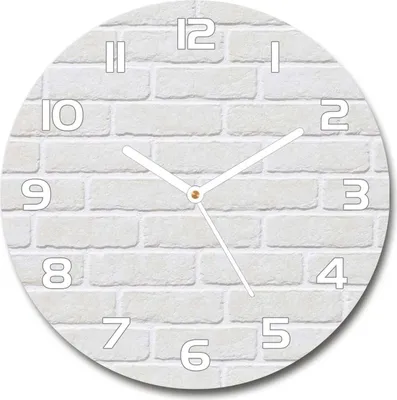 Produktbild von Wanduhr aus Glas 30fi Glasbild Glasuhr Gehärtetes Glas - weisse-zeiger - Brick wall