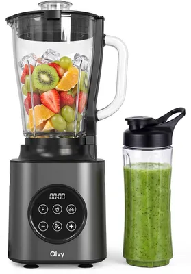 Blender 1000W 1,5L Glaskanne Smoothie Maker 9 Stufen To-Go-Becher Grau