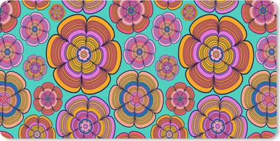 Produktbild von MuchoWow® Mauspad Mousepad Design - Flower Power - Farben 60x30 cm - Mousepads - Maus Mat - Pad - Mausunterlage - Nachhaltig