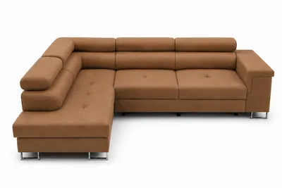 Produktbild von Ecksofa L-Form ALVARO in Hellbraun 275 x 90 x 202 cm mit Schlaffunktion und Bettkasten Links, KI-generiertes Bild