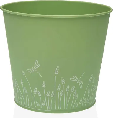 Immagine prodotto di Vaso da fiori in metallo verde zinco (16 cm)