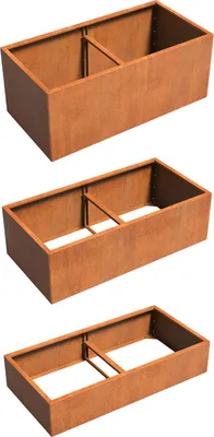 Produktbild von Adezz Carrez Connect ohne Boden aus Corten-Stahl Pflanzgefäß Pflanzkübel