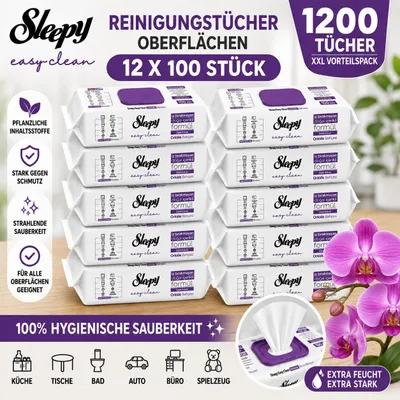 Obrázok produktu pre Sleepy Easy Clean Oberflächenreinigungstücher Orchid Garden 12x100 STÜCK