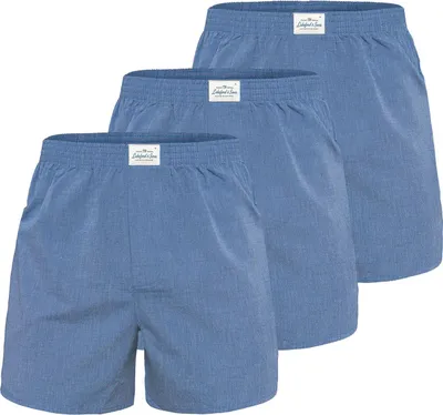 Produktbild von Lakeford & Sons American Boxershorts Herren 3-Pack in klassischen Designs hellblau - Größe M