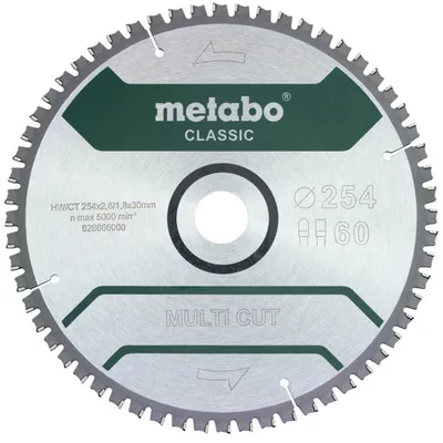 Produktbild von Metabo Sägeblatt "multi cut - classic", 254x30 Z60 FZ/TZ 5°neg (628285000)