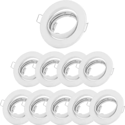 Produktbild von SWEET LED 10x GU10 Einbaustrahler Set schwenkbar – Deckenspots Einbaurahmen 230V weiß matt – Ø68 mm Lochmaß – flache Einbauleuchten ohne Leuchtmittel