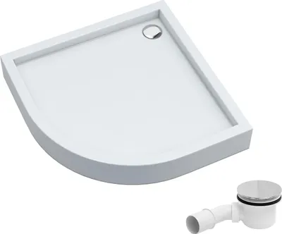 Produktbild von AQUABAD Duschwanne/Duschtasse Elegana mit LeakProtect Technologie Smooth White 90x90cm Viertelkreis, inkl. Ablaufgarnitur / Siphon A49CR