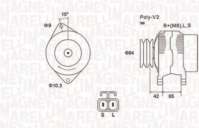 Produktbild von MAGNETI MARELLI 063731530010 Lichtmaschine Generator LiMa 70A 12V für FORD Ranger (ET) RANGER (ER, EQ) für MAZDA B-Serie Pickup (UN)