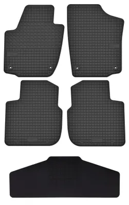 Zdjęcie produktu dla Dywaniki gumowe z tunelem do Seat Toledo IV 2012-2019 (sedan) – 5 szt., czarne, dopasowane – Wielganizator SolidTread