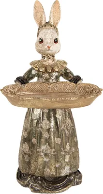 Produktbild von Clayre & Eef Dekorationsfigur Kaninchen 29 cm Beige Kunststoff