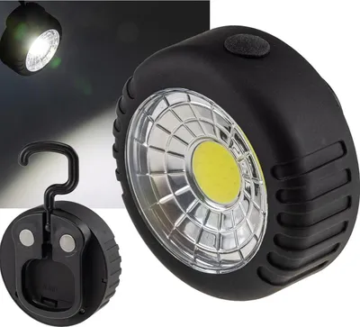 Produktbild von LED Arbeitsleuchte mit Magnet "COB 100" 3x AAA Batterie, Haken, 75x35mm, 6000k