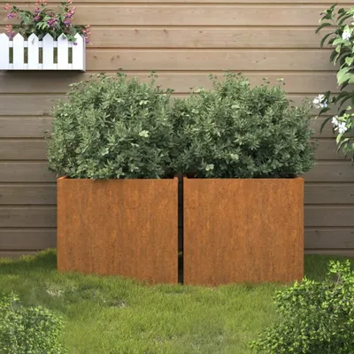Produktbild von Möbel Pflanzkübel 2 Stk. 32x30x29 cm Cortenstahl - Beete &38350