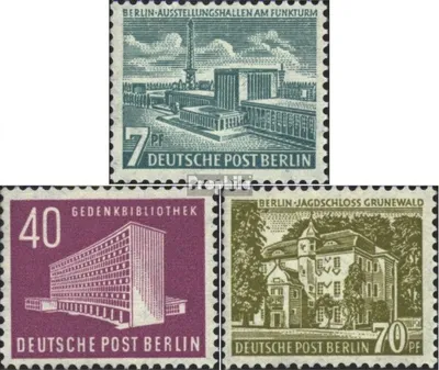 Produktbild von Briefmarken Berlin (West) 1954 Mi 121-123 (kompl.Ausg.) gestempelt Berliner Bauten