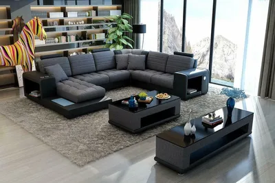 Produktbild von Modern Ecksofa U-Form Design Couch Textil