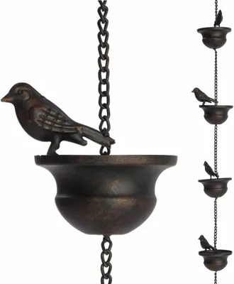 Imagen del producto de Cadena decorativa para desagüe de canalones: para el drenaje del agua y la decoración del jardín