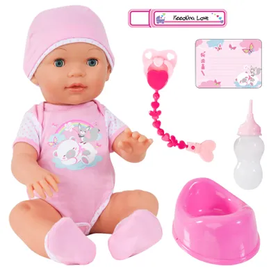 Image de Bayer Design 94209AA Poupée Interactif Piccolina Love, poupon parle, fait pipi, cligne des yeux, rose, 42cm
