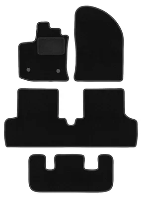 Produktbild von Velours-Fußmatten für Dacia Lodgy 2012- (7-Sitzer) – 4-tlg, Schwarz, passgenau – Wielganizator LUX